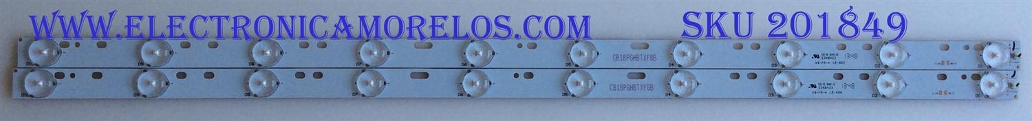 KIT DE LED'S PARA TV /(2 PIEZAS) / SCEPTRE / CB18PGHBTXF8B / KB-FR-4 LE-600 / PANEL CN32HA526 / MODELO X32ABV