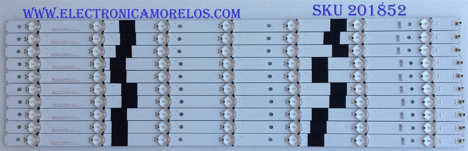 KIT DE LED'S PARA TV (10 PIEZAS) / HISENSE / 1173547 / SVH550AQ0_REV00_RJW1_7LEDX10_161108 / MODELO 55H6D