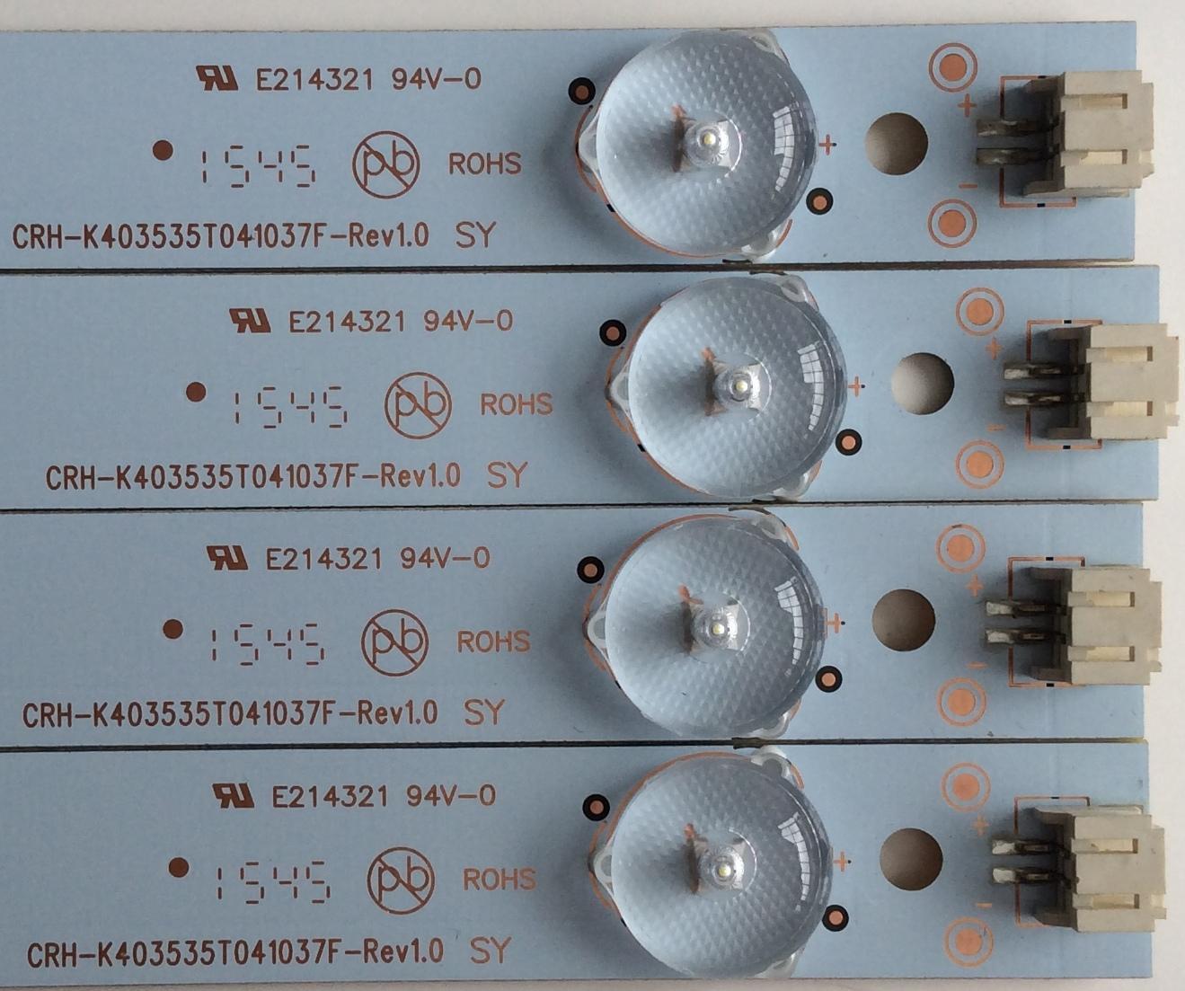 KIT DE LED'S PARA TV (4 PIEZAS) / SCEPTRE / CRH-K403535T041037F-REV1.0 / A9L07J26PAA15BHK / 006301 / PANEL CN39HD49 / MODELO X40 SBNV93CD - Imagen 2