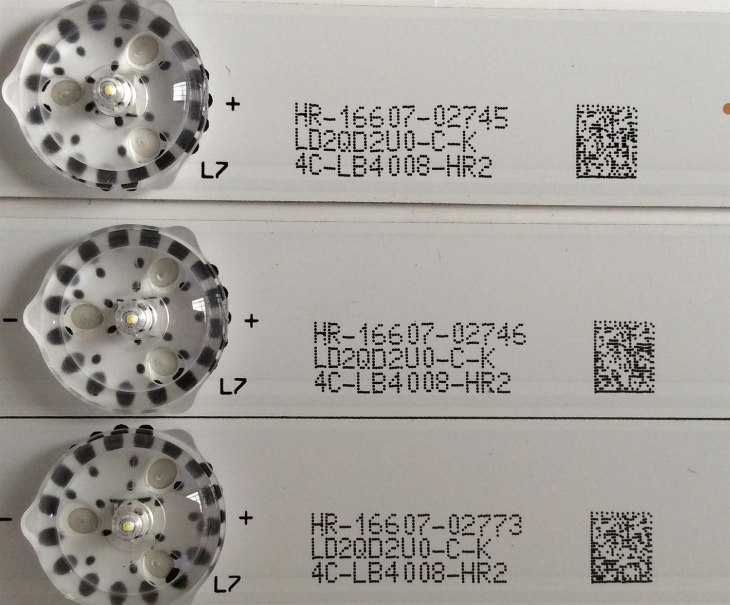 KIT DDE LED'S PARA TV (3 PIEZAS) / TCL / 40HR330M0BA2 / LD2QD2U0-C-K / 4C-LB4008-HR2 / PANEL LVF400550T / MODELO 40F53750 - Imagen 2