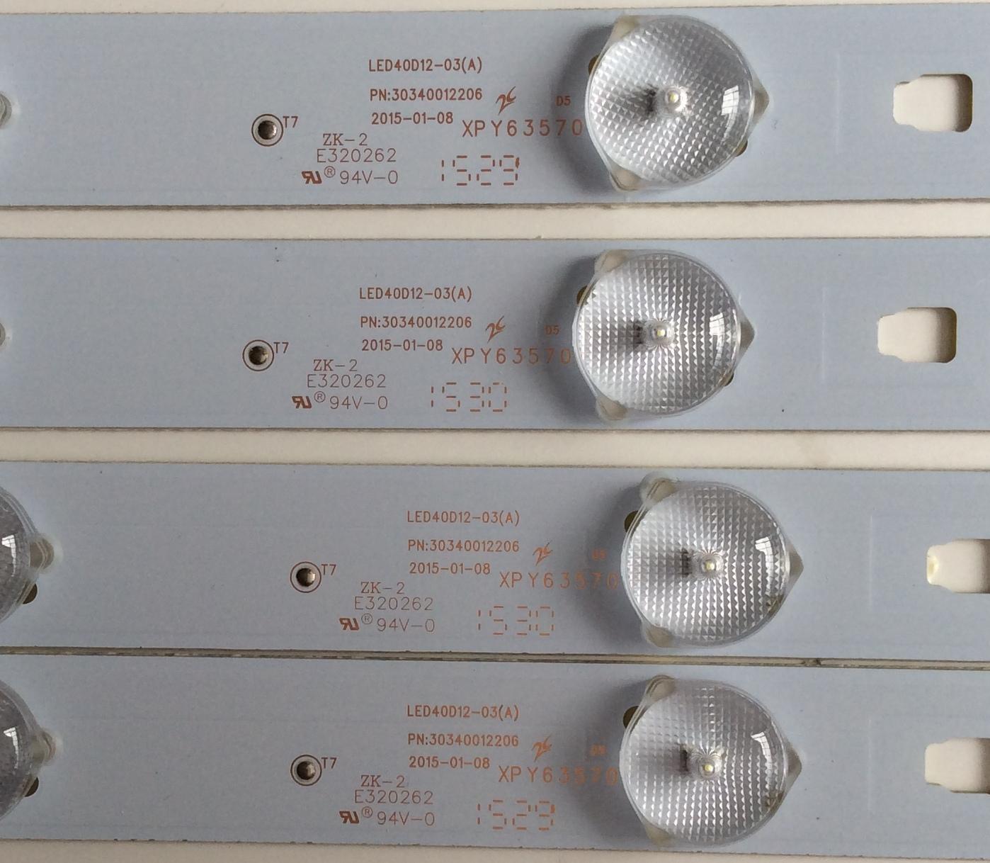 KIT DE LED'S PARA TV (4 PIEZAS) / SCEPTRE / LED40D12-03(A) / 30340012206 / 40000M27 / PANEL V400HJ6-PE1 / MODELO 40" - Imagen 2