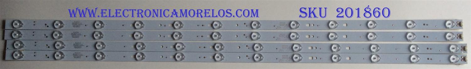 KIT DE LED'S PARA TV (4 PIEZAS) / SCEPTRE / LED40D12-03(A) / 30340012206 / 40000M27 / PANEL V400HJ6-PE1 / MODELO 40"