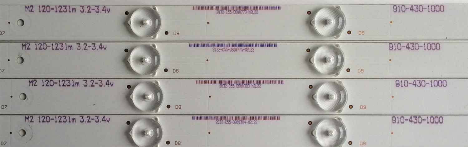 KIT DE LED'S PARA TV (4 PIEZAS) WESTINGHOUSE / B-CNCF43D599 / 910-430-1000 / M2 120-1231M 3.2-3.4V / PANEL T430-15D-DLED / MODELO WD43FC2380 - Imagen 2