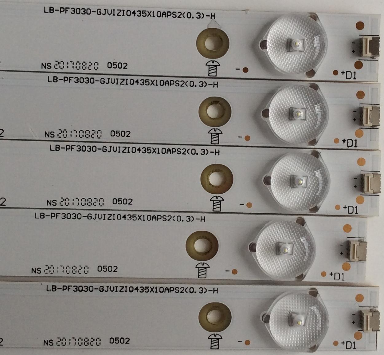 KIT DE LED'S PARA TV (5 PIEZAS) / TPV / LB-PF3030-GJVIZIO435X10APS2(0.3)-H / 210BZ10D04334DH02X / L4T44V6ZAO00 / PANEL TPT430H3-FHBN10.K / MODELO D43F-E1 LTTUVNLT - Imagen 3