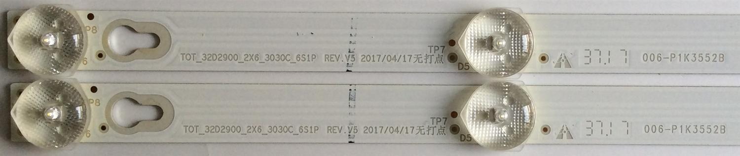 KIT DE LED'S PARA TV (2 PIEZAS) / TCL / 006-P1K3552B / TOT_32D2900_2X6_3030C_6S1P / PANEL LVW320ND1L / MODELO 32S301 - Imagen 3