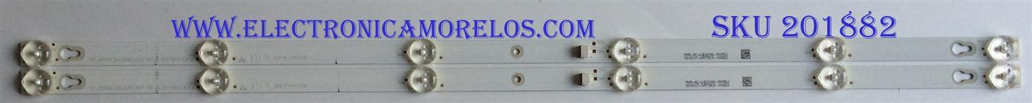 KIT DE LED'S PARA TV (2 PIEZAS) / TCL / 006-P1K3552B / TOT_32D2900_2X6_3030C_6S1P / PANEL LVW320ND1L / MODELO 32S301