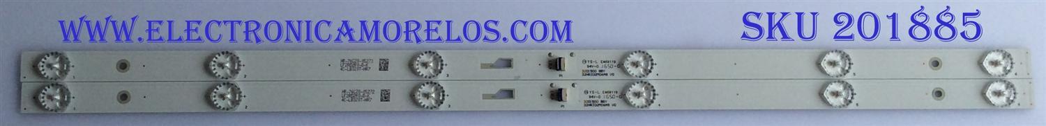 KIT DE LED'S PARA TV (2 PIEZAS) / TOSHIBA / 32HR332M06A9 V0 / 32D1500 BBY / 4C-LB320T-HR7 / PANEL T8-32D163-LPMX1 / MODELO 32L310U18