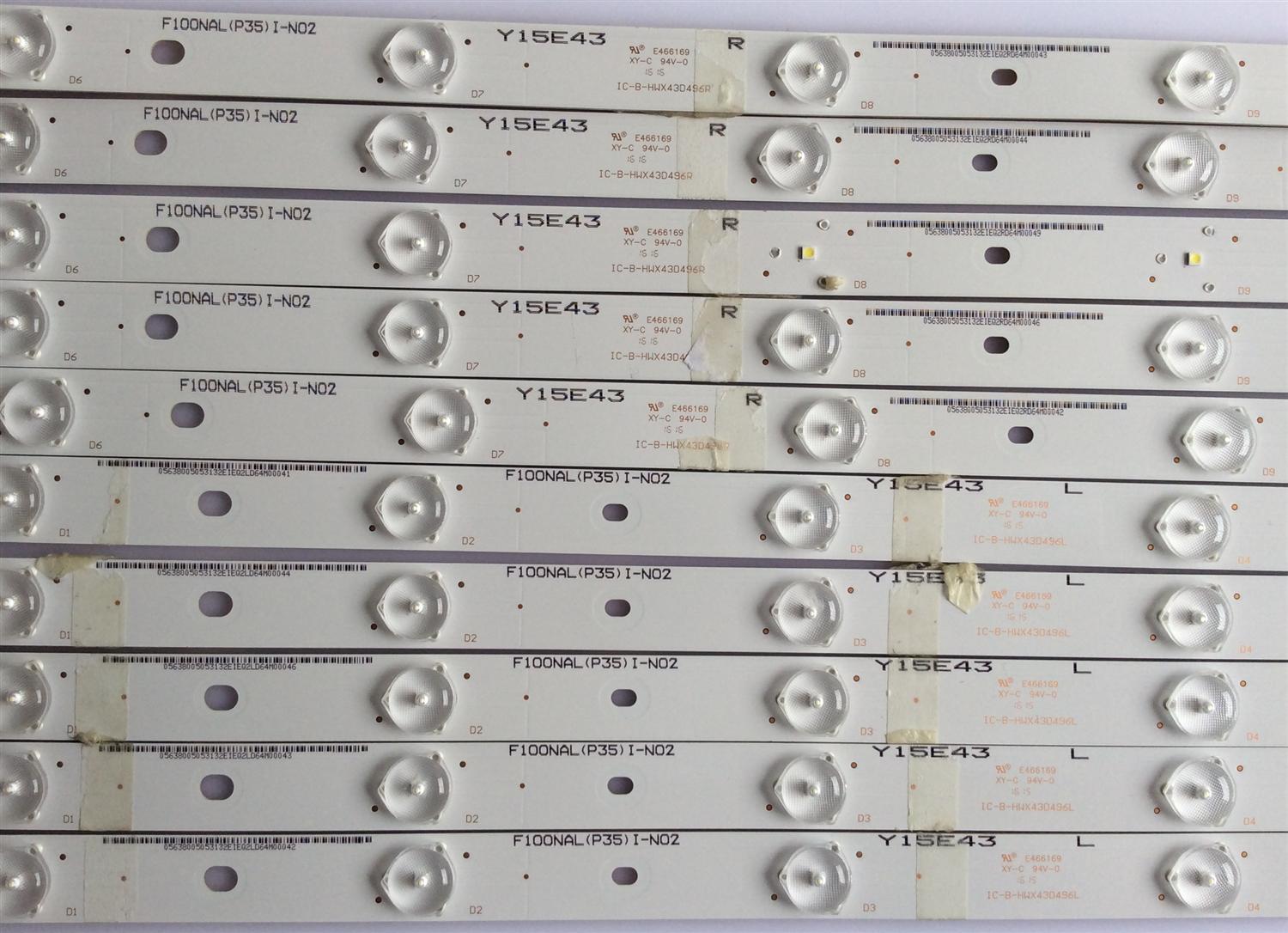 KIT DE LED'S PARA TV (10 PIEZAS) / VIZIO / IC-B-HWX43D496L / F100NAL(P35)I-N02 / Y15E43 / PANEL T430HVN02.0 AUO / MODELO D43-D2 - Imagen 3