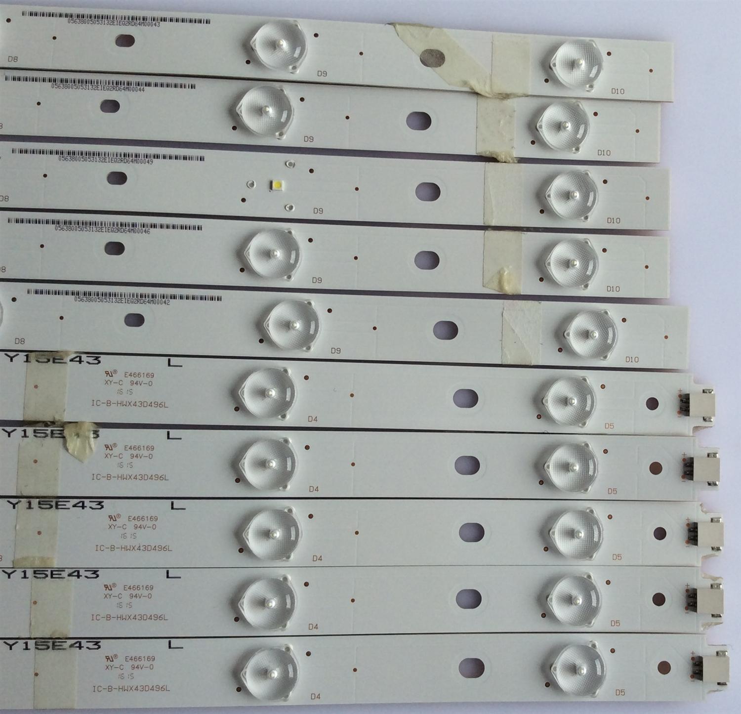 KIT DE LED'S PARA TV (10 PIEZAS) / VIZIO / IC-B-HWX43D496L / F100NAL(P35)I-N02 / Y15E43 / PANEL T430HVN02.0 AUO / MODELO D43-D2 - Imagen 2