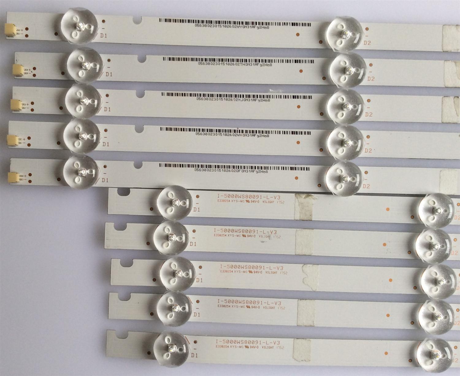 KIT DE LED'S (10 PIEZAS) / VIZIO / I-5000WS80091 / I-5000WS80091-L-V3 / PANEL UT-550T32508 / MODELO E50-F2 - Imagen 3