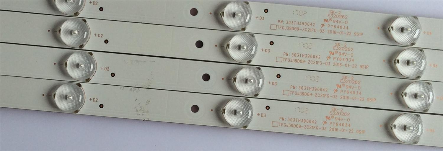 KIT DE LED'S PARA TV (4 PIEZAS) / ELEMENT / 303TH390042 / TFGJ39D09-ZC21FG-03 / 125-130/2.9-3,0 / PANEL T390-DXB-DLED / MODELO ELEFW3916 - Imagen 2