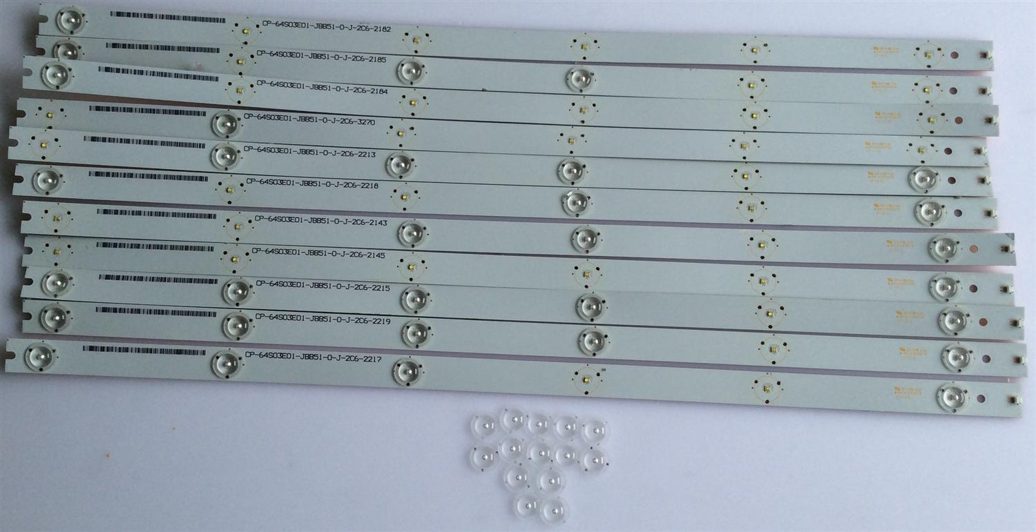 KIT DE LED'S PARA TV (11 PIEZAS) / INSIGNIA / CP-64S03E01-JBB51-0-J-2C6-2184 / PANEL 645Q3.001 / MODELO NS-65D260A13 - Imagen 3