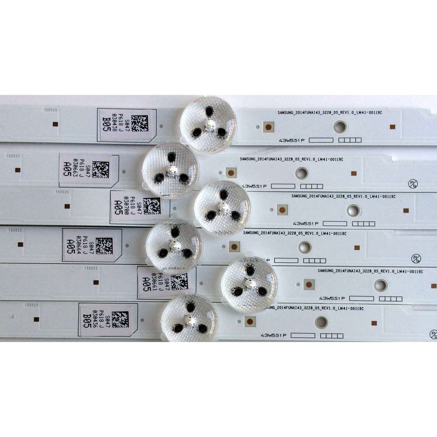 KIT DE LED'S PARA TV (6 PIEZAS) / MAGNAVOX UDULED0SM047 / LM41-00119C / UDULED0SM047 REV.A / E52483 / 150525 / SAMSUNG_2014FUNAI43_3228_05_REV1.0_LM41-00119C / PANEL LC430DUY (SH)(A1) / MODELOS 43ME345V / F7 DS1 / 43ME345V/F7 DS1 / 43MV314X / F7 DS1 - Imagen 3