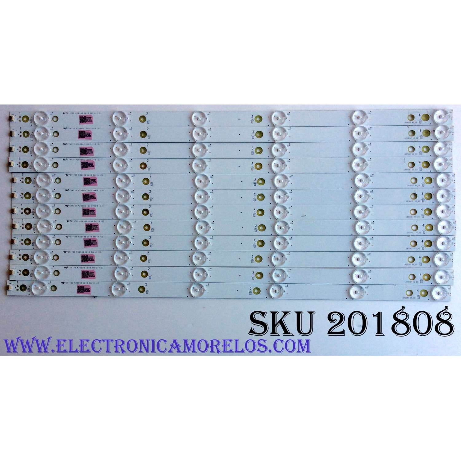 KIT DE LED'S PARA TV (12 PIEZAS) / VIZIO LB50057 V0_00 / M30900 / 16V0 94V-0 / 210BZ06D0 / 43030L08L / 2E772001NYB0 / LED'S SUSTITUTOS TPT500J1-HVN04 REV:S17TK / EVTLBM500P0601-DN-2 / PANEL TPT500U1-QVN03.U / MODELO D50U-D1 / D50U-D1 LTCWTQGS