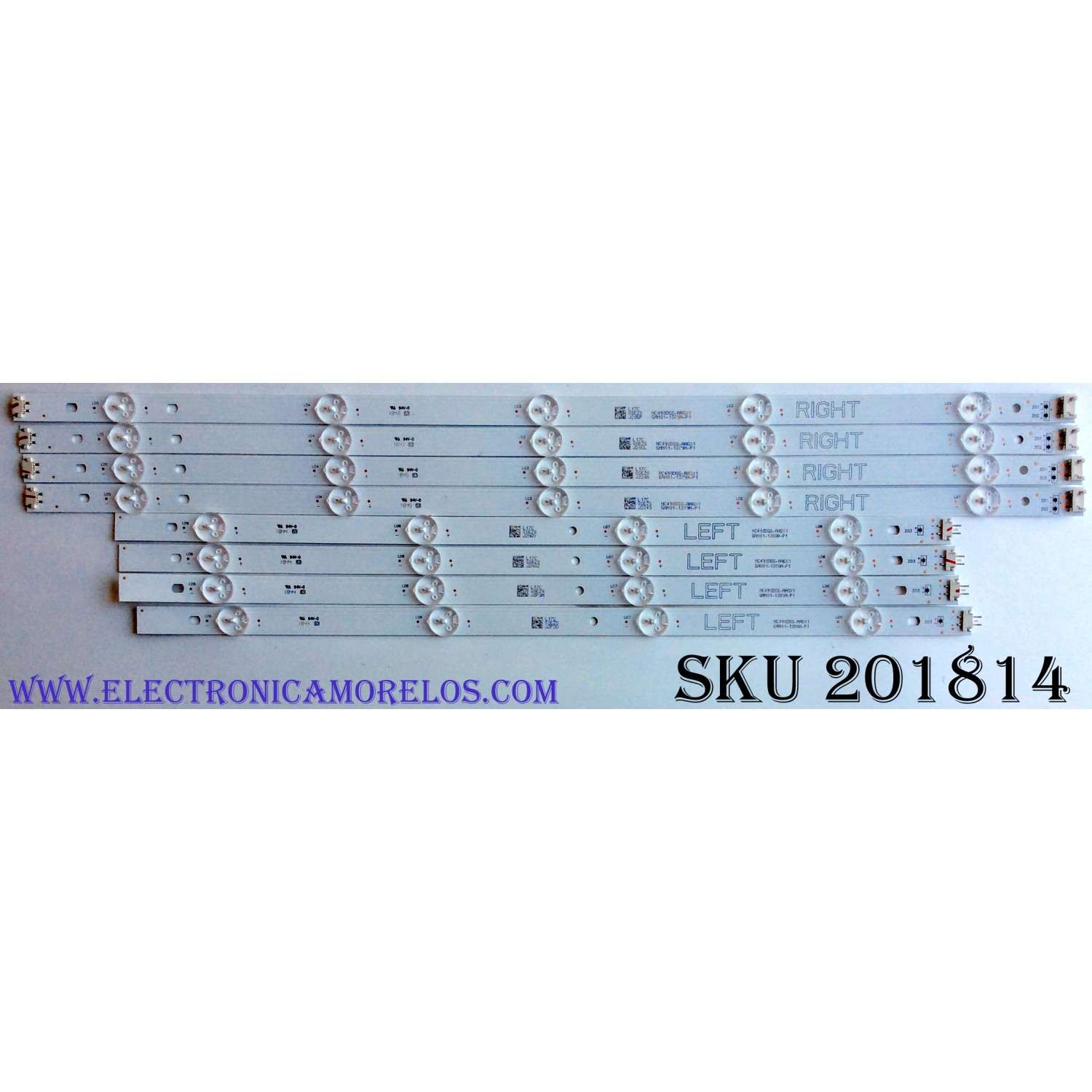 KIT DE LED´S PARA TV LG 8 PIEZAS ORIGINALES / NUMERO DE PARTE NC490DGG-AAGX1 / GAN01-1380A-P1 / GAN01-1379A-P1 / L17C / SSEZS / L17CSSEZS / PANEL NC490DGG / MODELO 49UK6300PUE / 49UK6090PUA / 49UM6900PUA / 49UM6950DUB