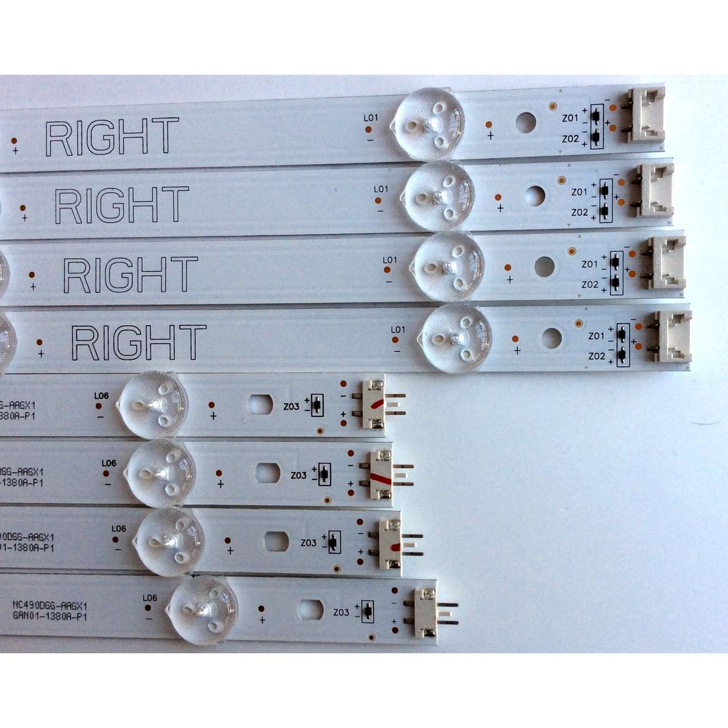 KIT DE LED´S PARA TV LG 8 PIEZAS ORIGINALES / NUMERO DE PARTE NC490DGG-AAGX1 / GAN01-1380A-P1 / GAN01-1379A-P1 / L17C / SSEZS / L17CSSEZS / PANEL NC490DGG / MODELO 49UK6300PUE / 49UK6090PUA / 49UM6900PUA / 49UM6950DUB - Imagen 5