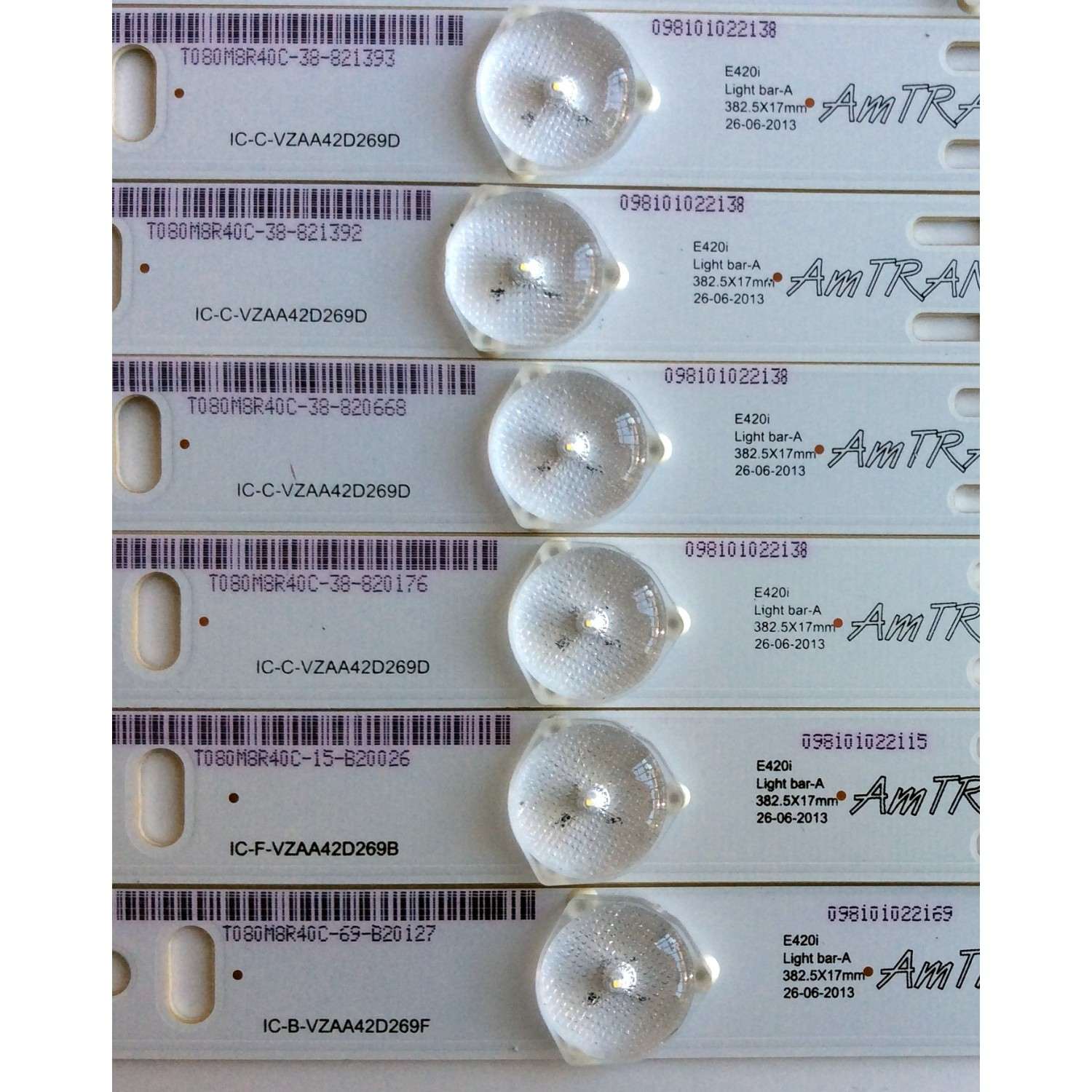 KIT DE LED'S PARA TV (12 PIEZAS) / VIZIO IC-E-VZAA42D269A / IC-A-VZAA42D269E / IC-B-VZAA42D269C / IC-F-VZAA42D269B / IC-B-VZAA42D269F / IC-C-VZAA42D269D / 098101022114 / 098101022115 / PANEL T420HVN06.0 / MODELO E420I-B0 LAQAPTAQ / E420I-B0 LATAPTAQ - Imagen 5