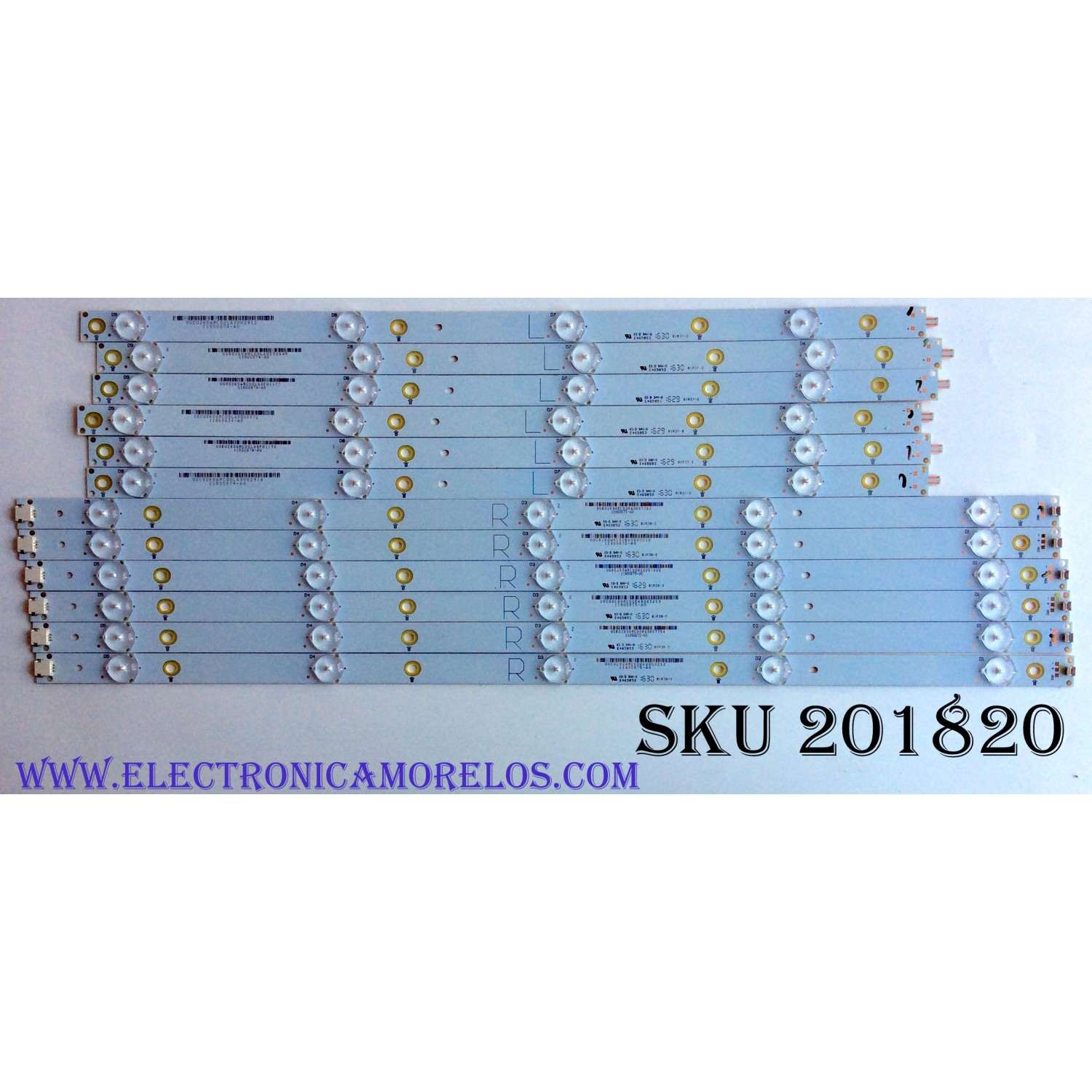 KIT DE LED'S PARA TV (12 PIEZAS) / TOSHIBA / 11800874-A0 / 11800875-A0 / 11800874 / 11800875 / E465853 / 01R38-D / 01R37-D / PANEL C500LD-GF61 REV.01 / MODELO 50L420U