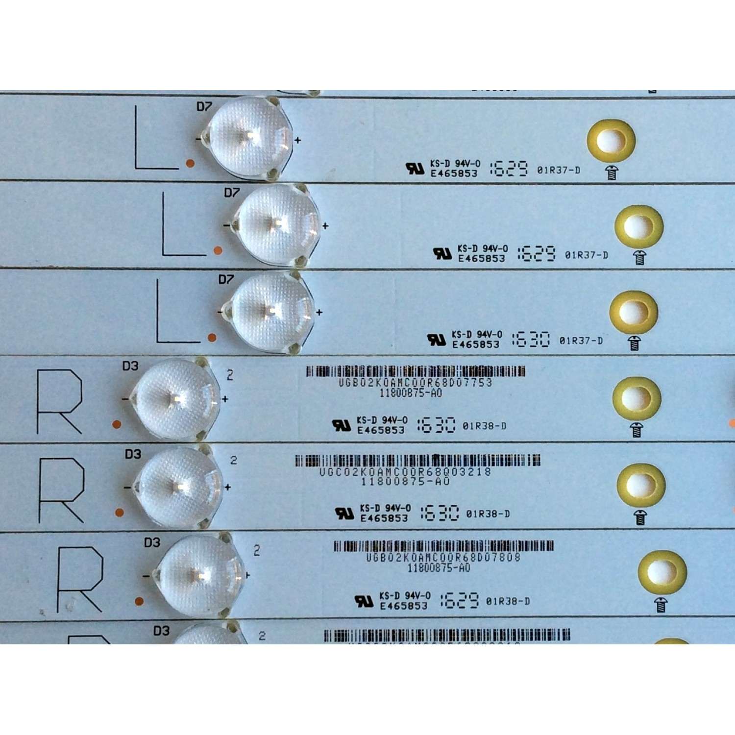 KIT DE LED'S PARA TV (12 PIEZAS) / TOSHIBA / 11800874-A0 / 11800875-A0 / 11800874 / 11800875 / E465853 / 01R38-D / 01R37-D / PANEL C500LD-GF61 REV.01 / MODELO 50L420U - Imagen 2