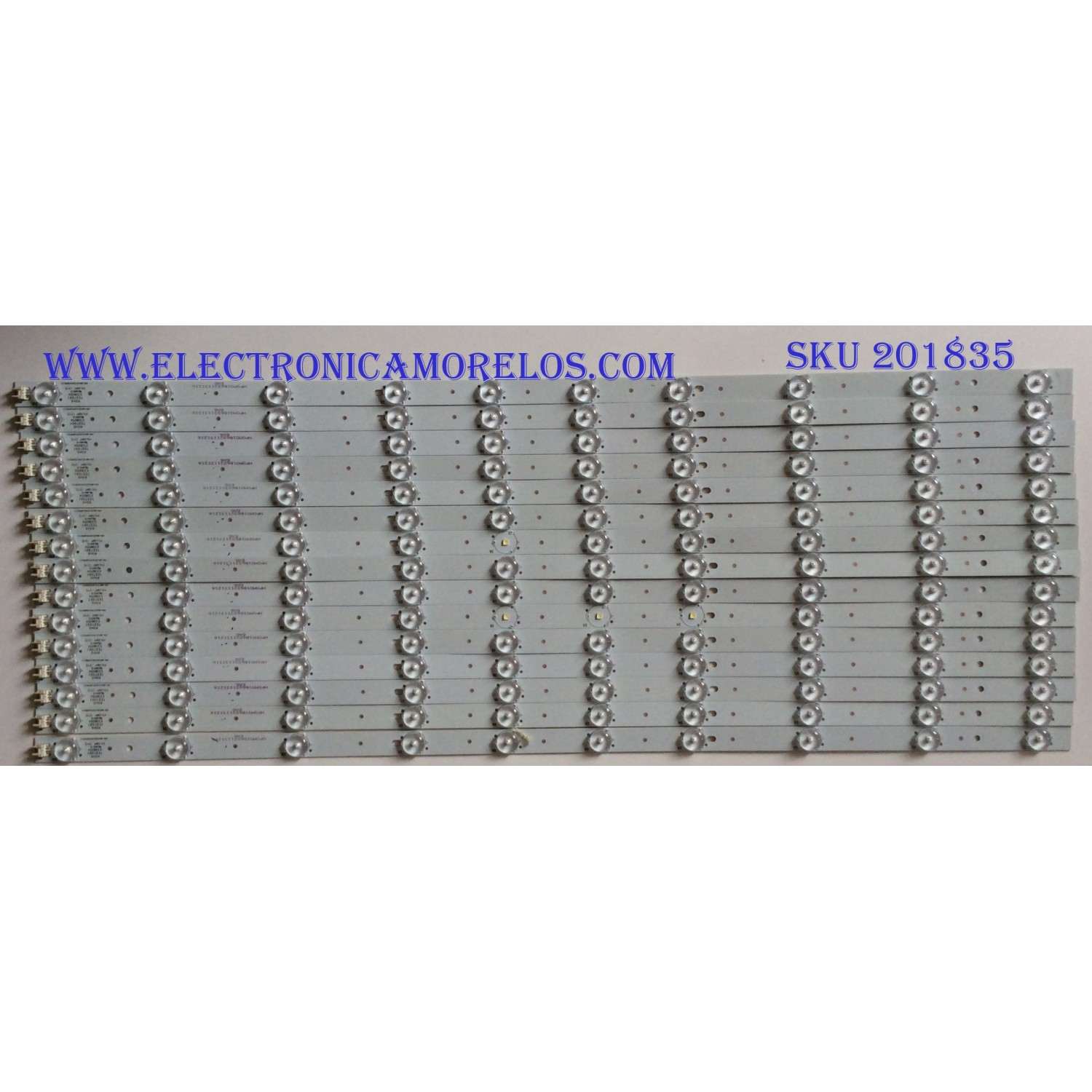 KIT DE LED'S PARA TV (15 PIEZAS) / ROHS / CRH-M653535101539 / TEST001 / PANEL T645HF01 V0 XR-2  ROHS / MODELO SE65GY25