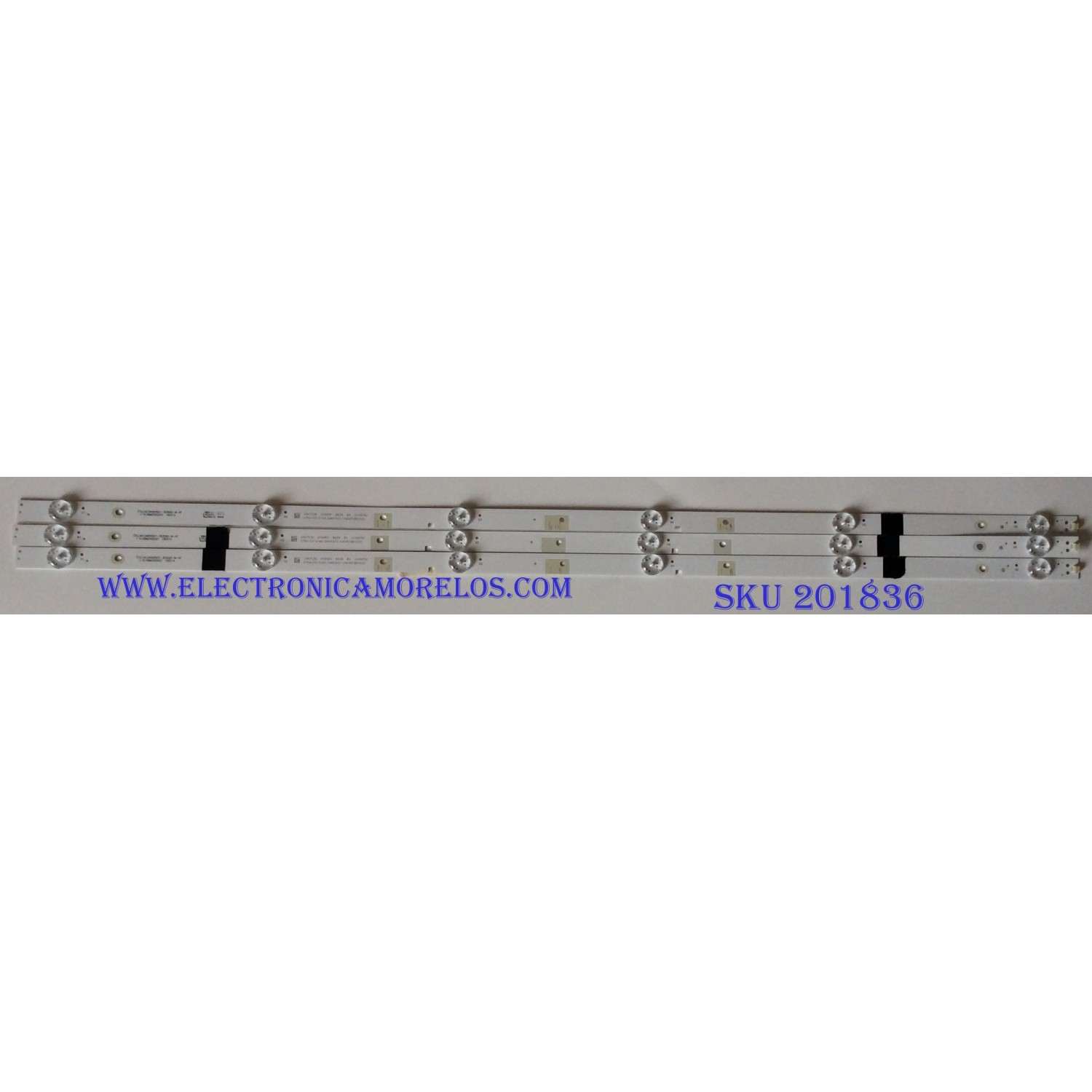 KIT DE LED'S PARA TV (3 PIEZAS) ROHS / SJ.H0.D4000601-3030AS-M-HF / 1.14.HBMD400001 / 180713S 0066DF B624 B1 1198052 / PANEL JHD400N2F31-TXL2B1QL ROHS / MODELO 40EU3000 / 40H4050E