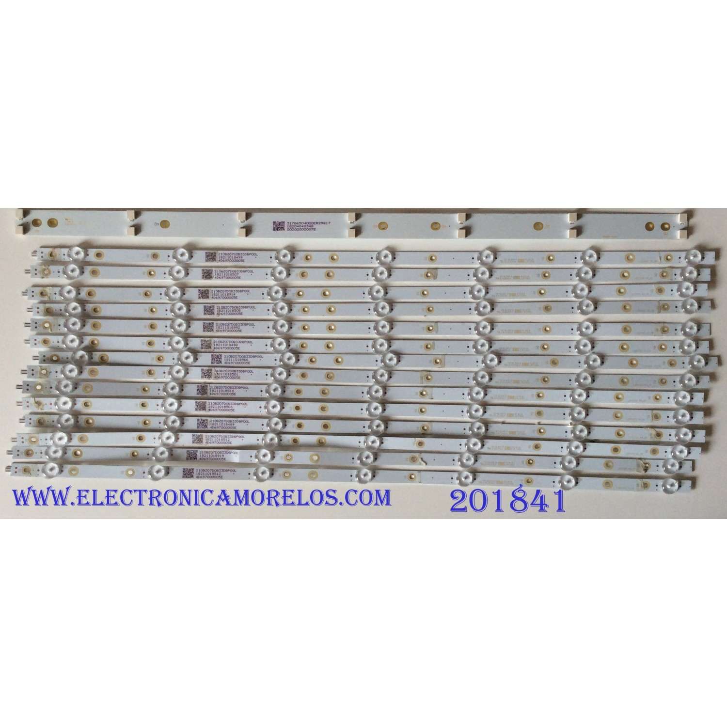 KIT DE LED'S PARA TV VIZIO (14 PIEZAS) / NUMERO DE PARTE LB65060 V0_00 / LB65060 / 201BZ07D0B33DBP00L / E465853 / PANEL TPT650UA-QVN06.U REV:S300AJ / MODELO E65-F1