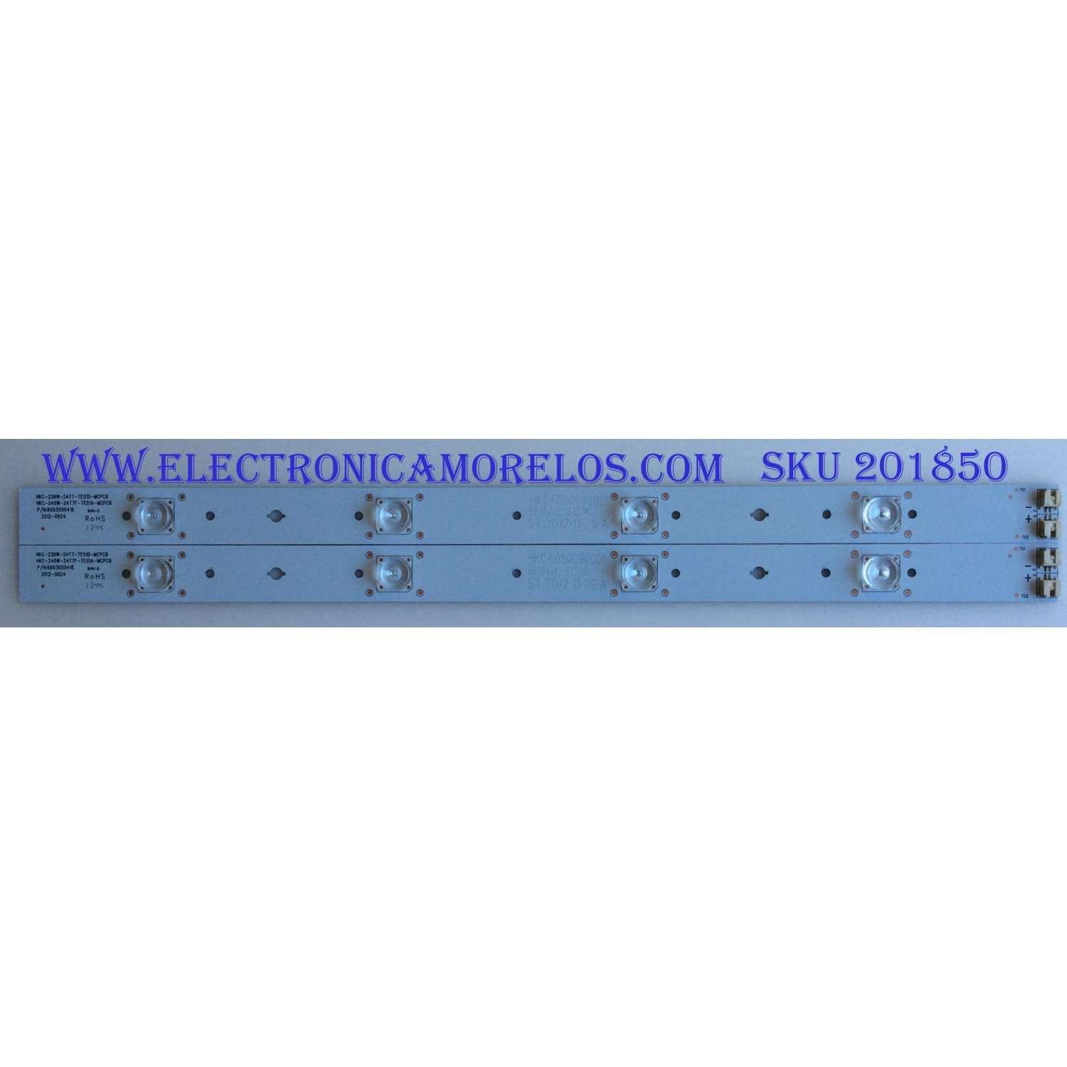 KIT DE LED'S PARA TV (2 PIEZAS) / DIGITREX / 6003050416 / HKC-236W-24T7-TE01D-MCPCB / HKC-240W-24T7F-TE01A-MCPCB / PANEL 6050090001 / MODELO LED24T7TEHM