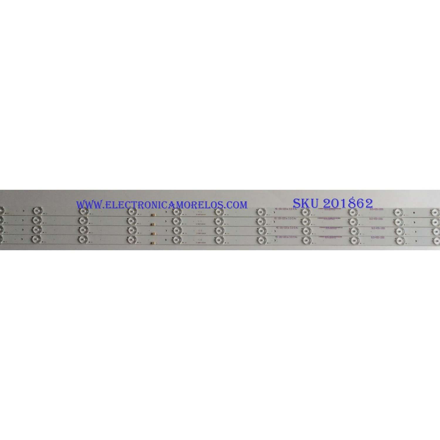 KIT DE LED'S PARA TV (4 PIEZAS) WESTINGHOUSE / B-CNCF43D599 / 910-430-1000 / M2 120-1231M 3.2-3.4V / PANEL T430-15D-DLED / MODELO WD43FC2380