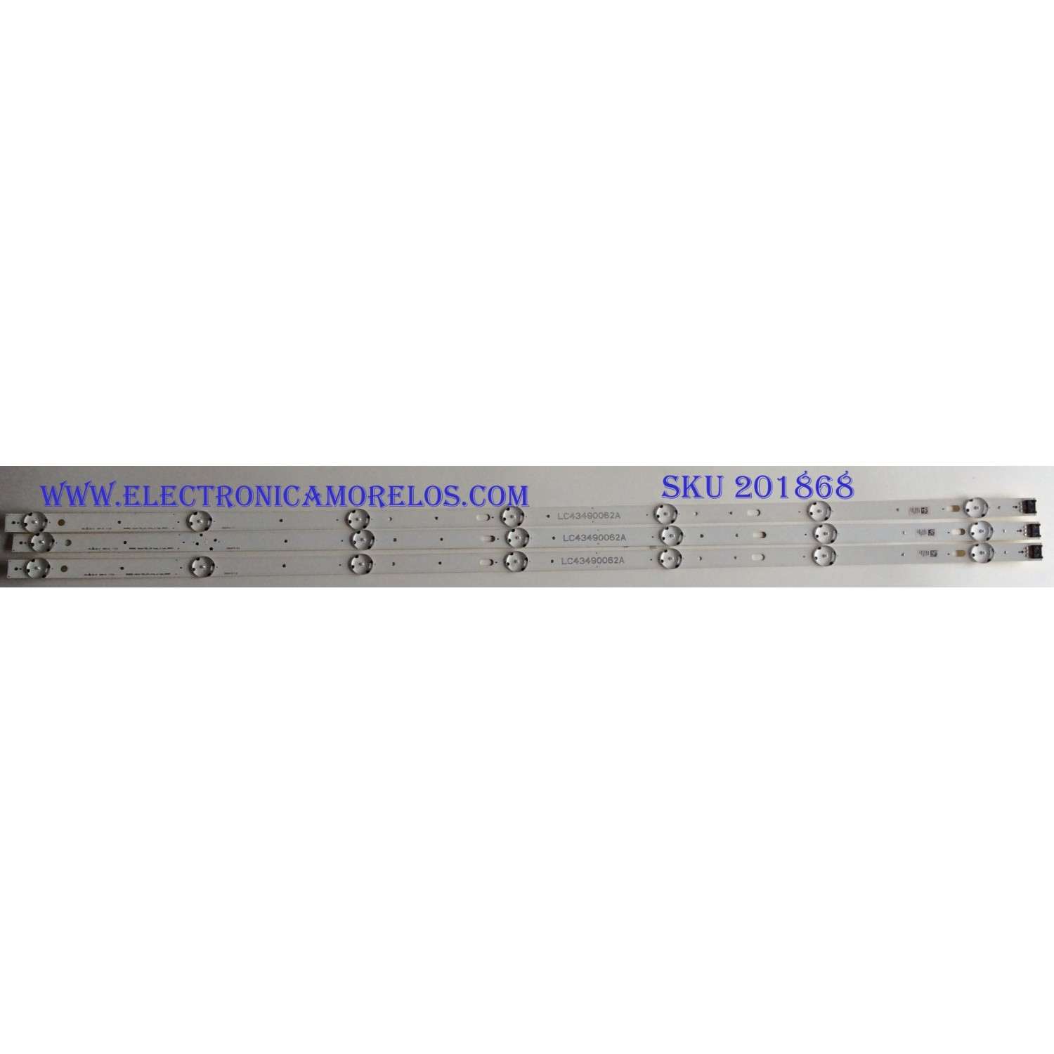 KIT DE LED'S PARA TV (3 PIEZAS) / LG / LC43490062A / LC4349 / W00REE 43INCH FHD_LED ARRAY_A-TYPE _161024 / PANEL NC4300DUE / MODELO 43LJ550M