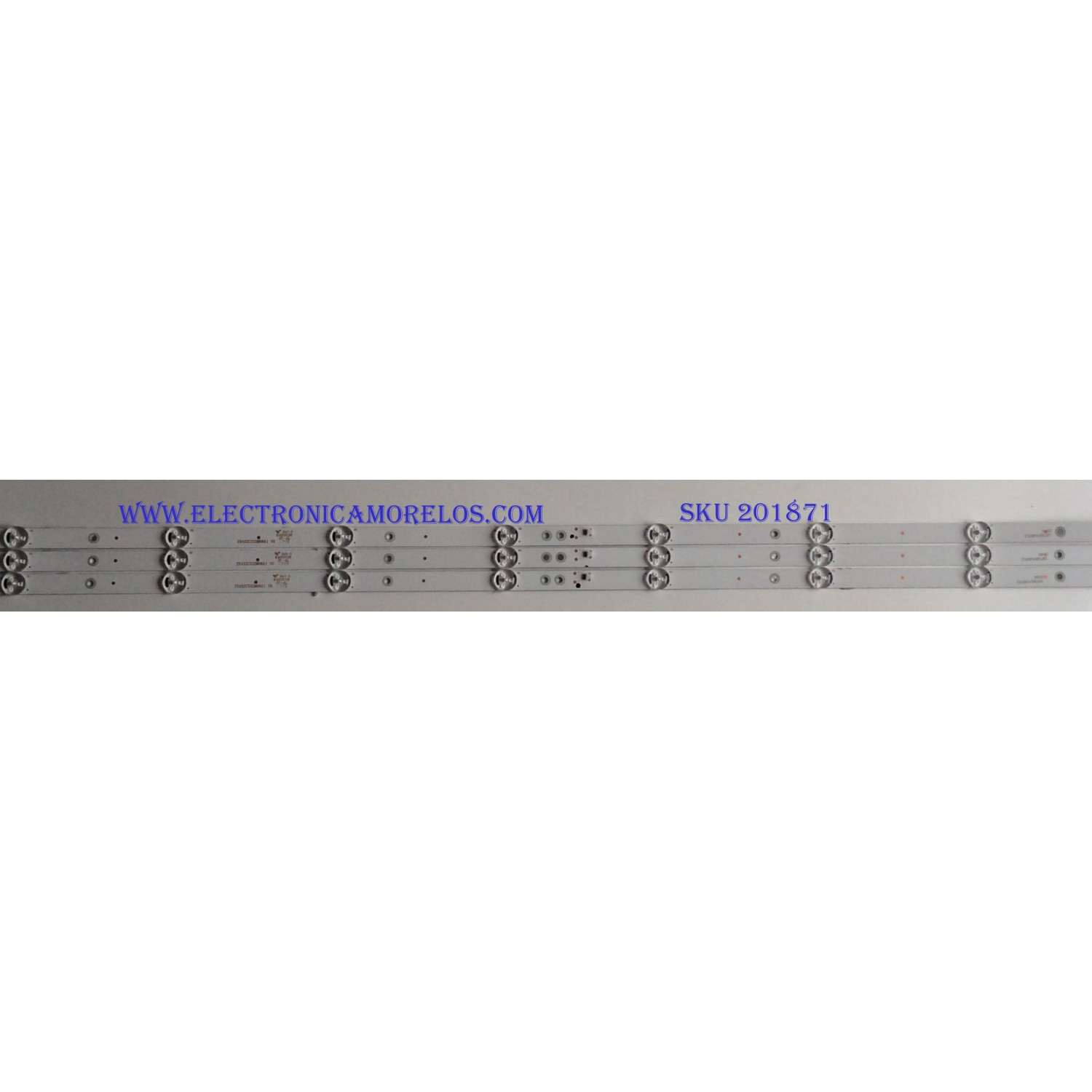 KIT DE LED'S PARA TV (3 PIEZAS) / ZX43ZC332M08A1 V0 / 1BF5004180511 / PANEL'S CN430CN61 / CN430CN6210 / HV430F.HB-N10 / MODELO ONC18TV001