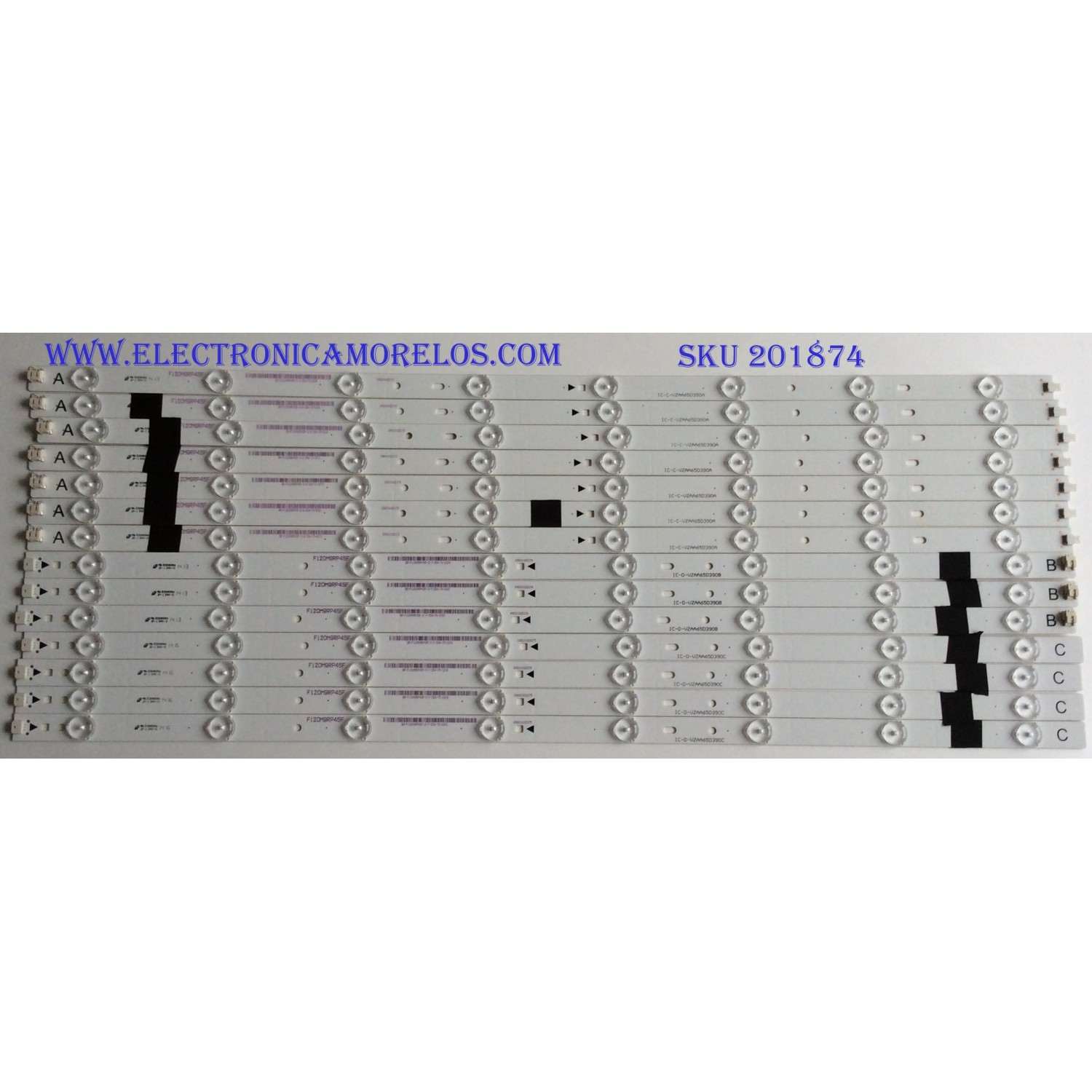 KIT DE LED'S PARA TV (14 PIEZAS)  / JVC / IC-C-VZAA65D390A / IC-D-VZAA65D390B / IC-D-VZAA65D390C / PANEL T650HVN05-B / MODELO EM65FTR