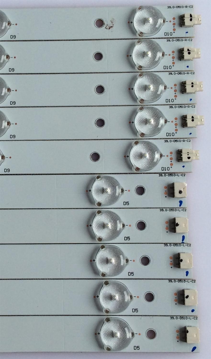 KIT DE LED'S PARA TV (10 PIEZAS) / VIZIO / 39.0-D510-L-C2 / 39.0-D510-R-C2 / EPILB67F7C705-F46 / PANEL TPT390J1 - HVN04 REV:S000E / MODELO E390-A1 - Imagen 2
