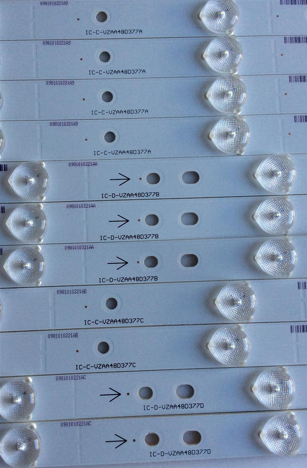 KIT DE LED'S PARA TV ((INCOMPLETO)) / SHARP / VZAA48D377 / 0981010221A9 / IC-C-VZAA48D377A / 0981010221AA / IC-D-VZAA48D377B / 0981010221AB / IC-C-VZAA48D377C / 0981010221AC / IC-D-VZAA48D370D / PANEL LSC480HN03-S01 / MODELO LC-48LE551U - Imagen 4
