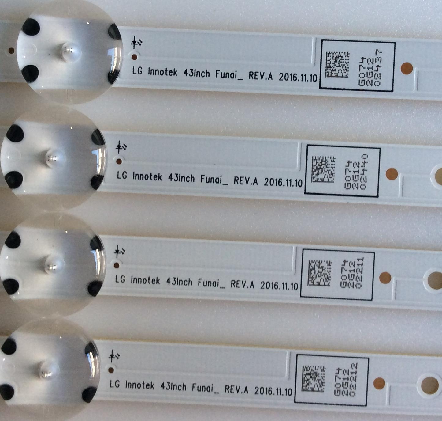 KIT DE LED'S PARA TV (4 PIEZAS) / PHILIPS / UDULED0GS074 / LG INNOTEK 43INCH FUNAI_ REV.A / 43W6S1P / PANEL UADV4XG / MODELO 43PFL5602/F8 - Imagen 3