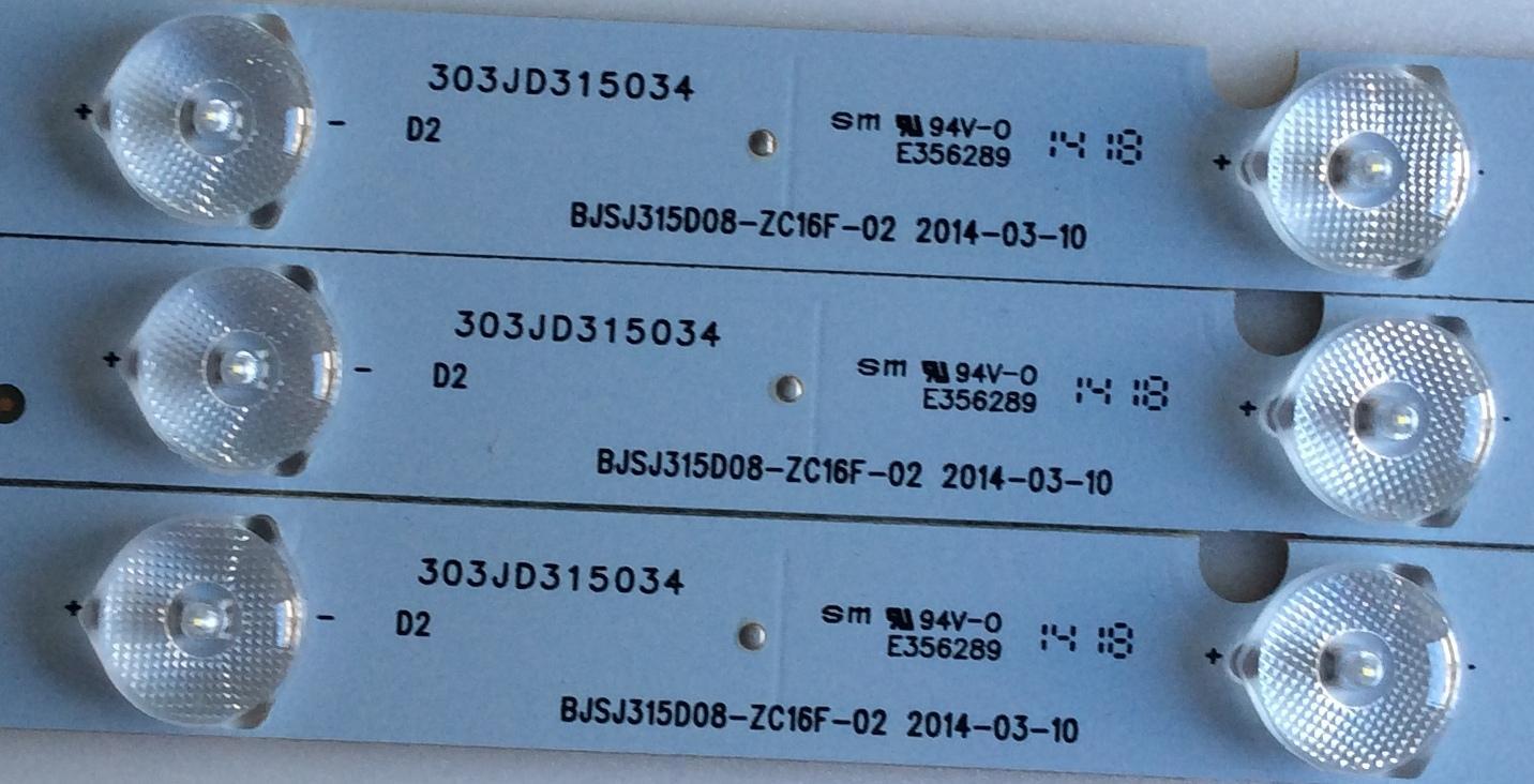 KIT DE LED'S PARA TV (3 PIEZAS) / UPSTAR / 303JD315034 / BJS315D08-ZC16F-02 / 140508B2 / PANEL HV320WX2-206 / MODELO P32EA8 - Imagen 2