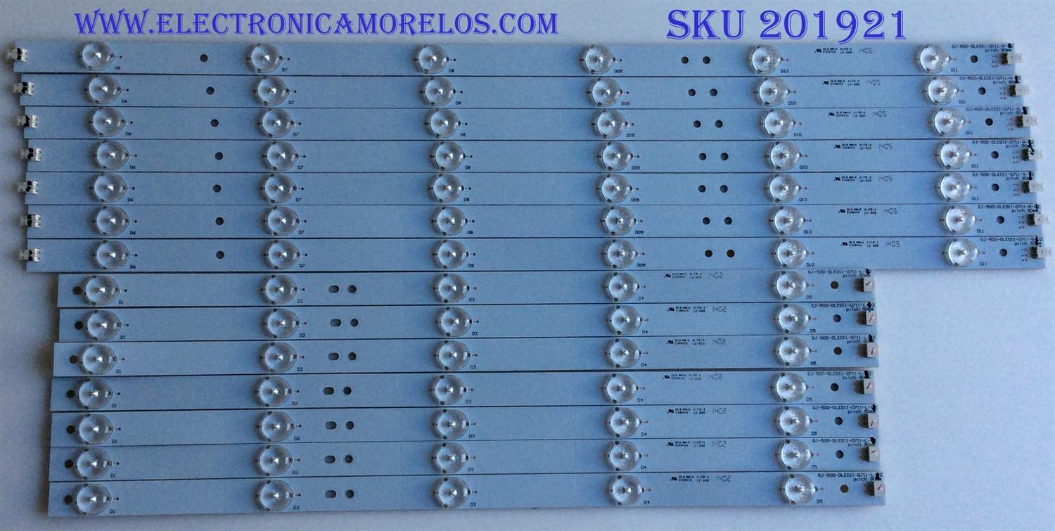 KIT DE LED'S PARA TV (14 PIEZAS) / SHARP / GJ-500-DLEDII-D711-L-V2 / EPJHB67F7D219-F46L / PANEL TPT500J1 / MODELO LC-50LE352U