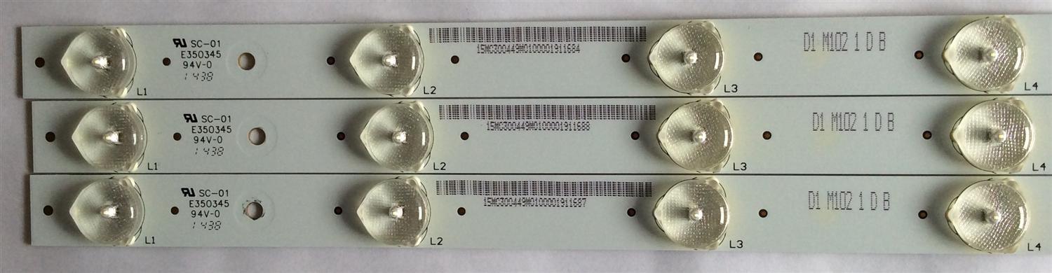KIT DE LED'S PARA TV (3 PIEZAS) / SEIKI / 910-320-1015 / D1 M102 1 D B / MODELO SE32HY19T - Imagen 2