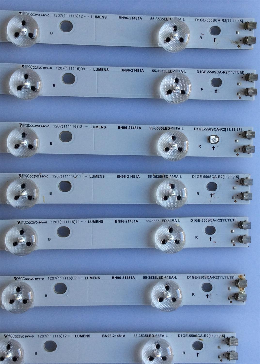 KIT DE LED'S PARA TV / SAMSUNG / BN96-21482A / BN96-21481A / 55-3535LED-98EA-R / 55-3535LED-98EA-L / D1GE-550CB-R2 / PANEL LTJ550HJ07-V / MODELO UN55EH6050F / NOTA IMPORTANTE : KIT CUENTA ORIGINALMENTE 14 PIEZAS ((INCOMPLETO 12PIEZAS))       - Imagen 3