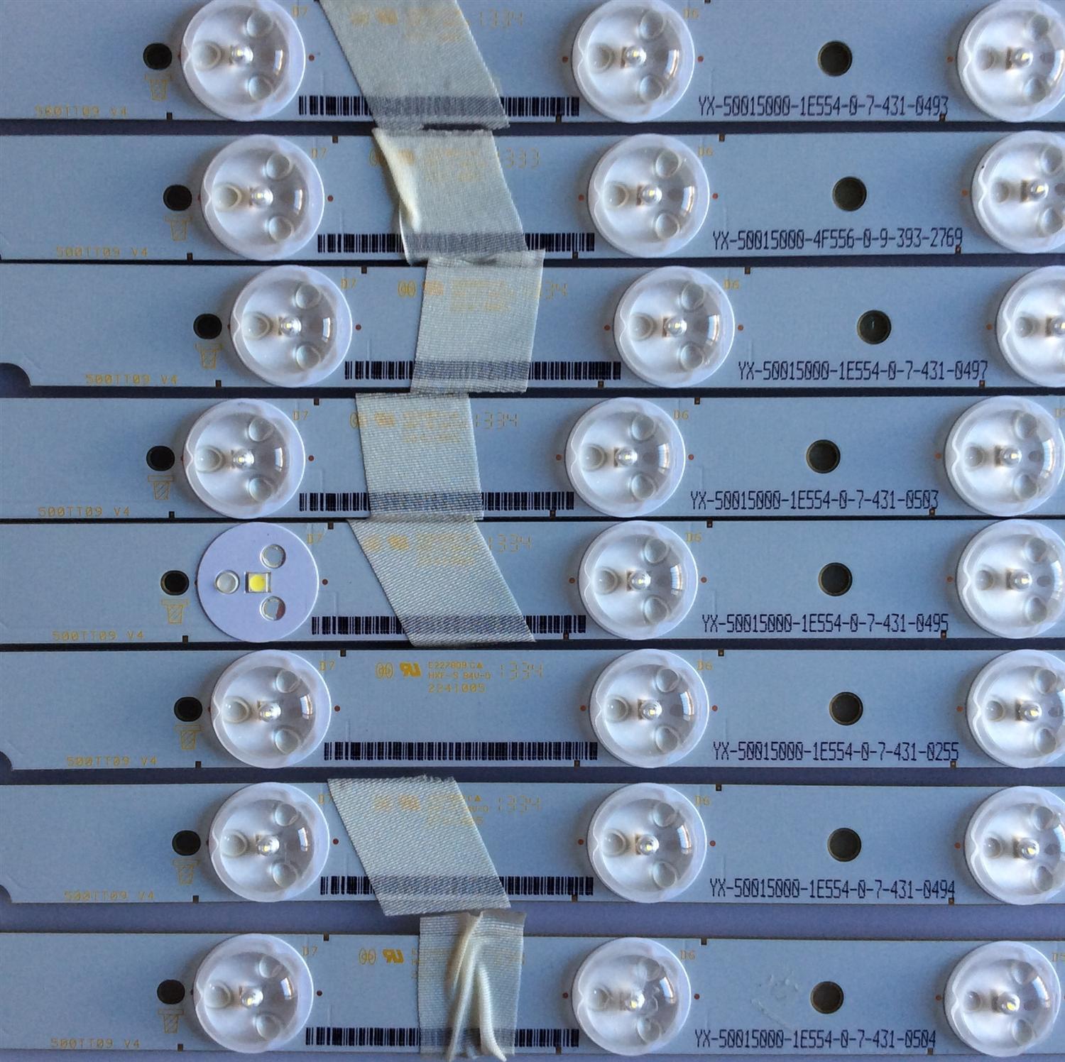 KIT DE LED'S PARA TV (16 PIEZAS) / VIZIO / 500TT10 V4 / YX-50015000-1E554 / YX-50015010-1E554 / PANEL TPT500J1 -HVN04 REV.S17TB / MODELO E500I-B1 - Imagen 2
