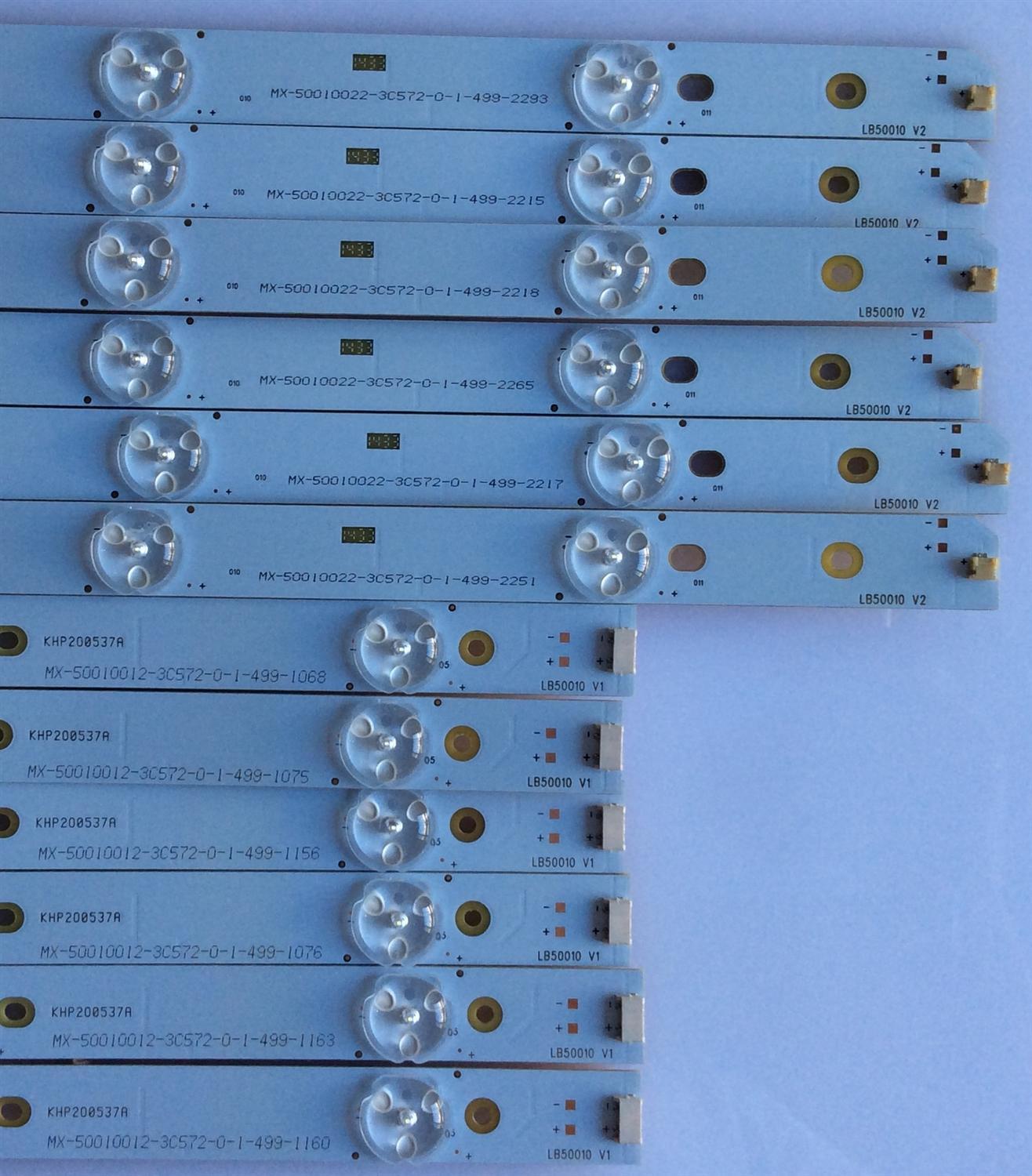 KIT DE LED'S PARA TV  HITACHI / (12 PIEZAS)  / 50C2000 / KHP200537A / LB-C500F13-E2-L-G1-LD6 / MX-50010012-3C572-0-1-499 / PANEL C500FBEZ-A / MODELO LE50H508 - Imagen 4