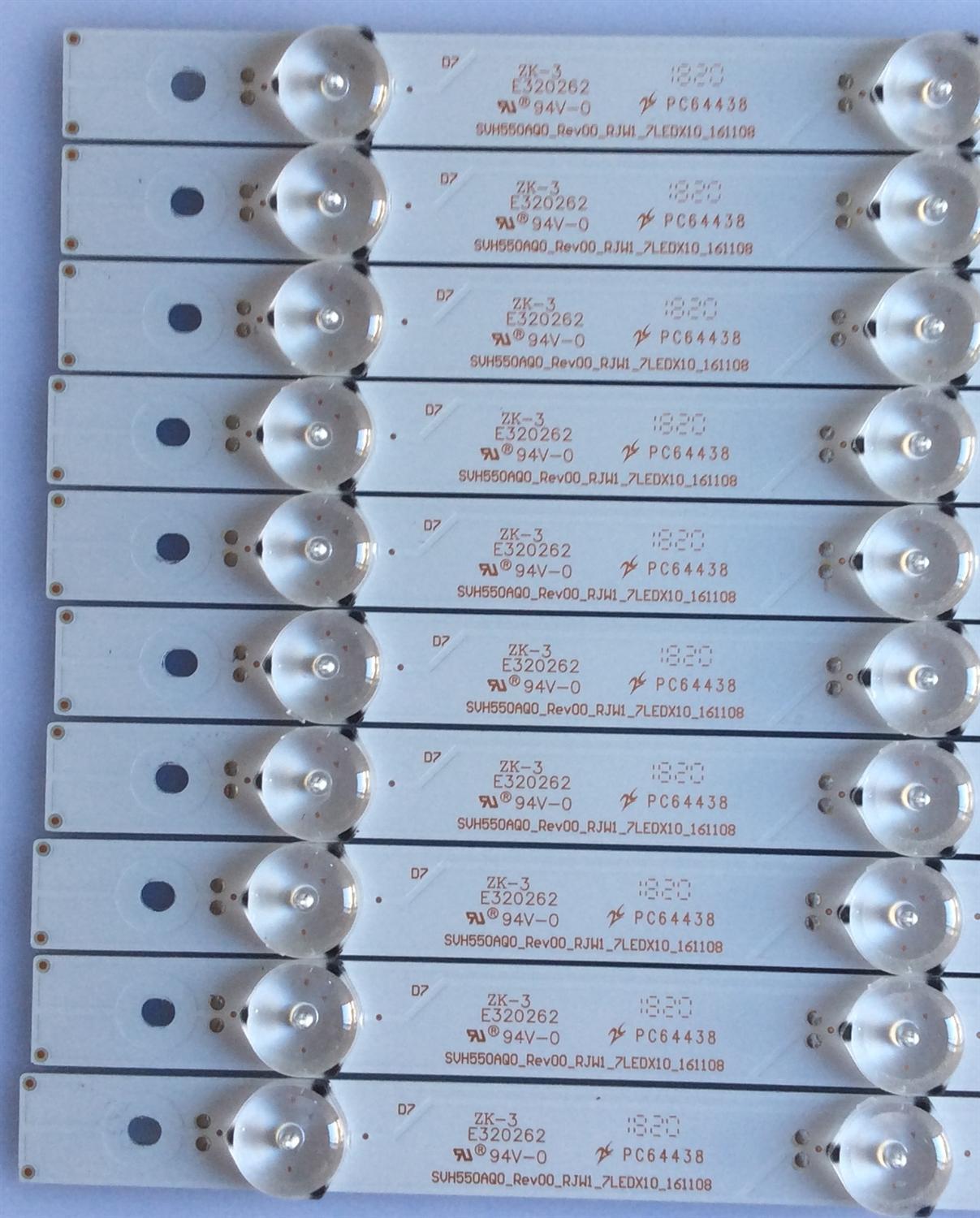 KIT DE LED'S PARA TV (10 PIEZAS) / HISENSE 1173547 / SVH550AQ0_REV00_RJW1_7LEDX10_161108 / PC64438 / PANEL´S HD550K3U82-K1\S5\GM\XP\BBY\ROH / HD550K3U82-K1\S5\GM\BBY\ROH / ST5461D07-1-XR-2 / MODELO LC-55LBU591U - Imagen 3