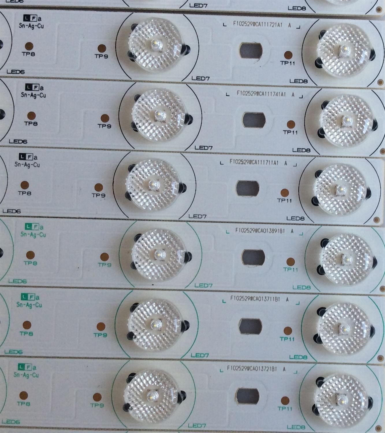 KIT DE LED'S PARA TV (8 PIEZAS) / SHARP /  F102529WCA / SN-AG-CU / HX-S(I).94V-0 / MODELO T42HW08 -QYEV950 - Imagen 2