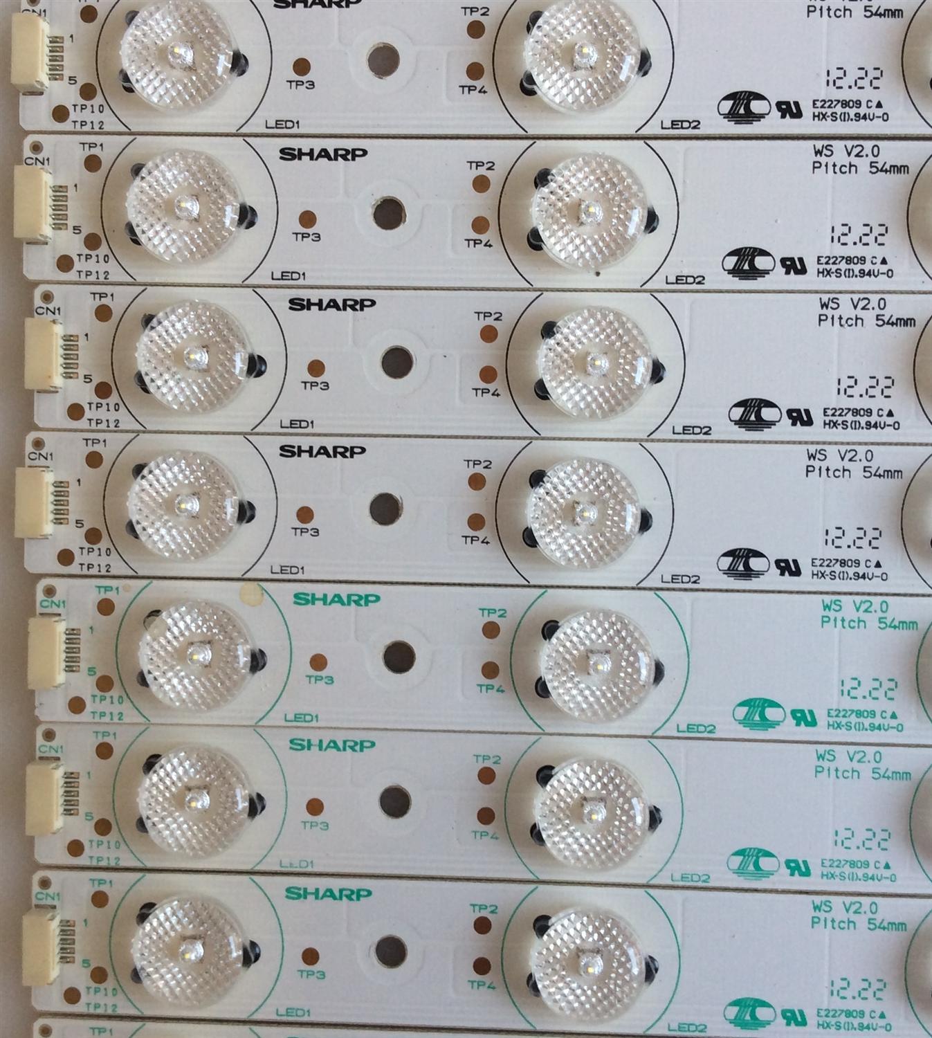 KIT DE LED'S PARA TV (8 PIEZAS) / SHARP /  F102529WCA / SN-AG-CU / HX-S(I).94V-0 / MODELO T42HW08 -QYEV950 - Imagen 3