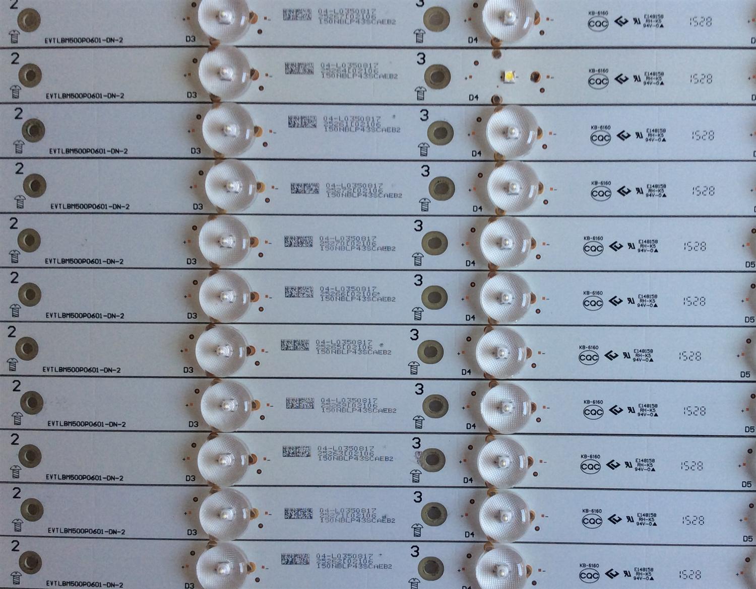 KIT DE LED'S PARA TV (12 PIEZAS) / VIZIO / EVTLBM500P0601-DN-2 / 04-L0350817 / PANEL TPT500U1-QVN02.A, REV:S001E / LED'S SUSTITUTOS TPT500J1-HVN04 REV:S17TK / MODELO  D50U-D1 LTCWTQAR - Imagen 2