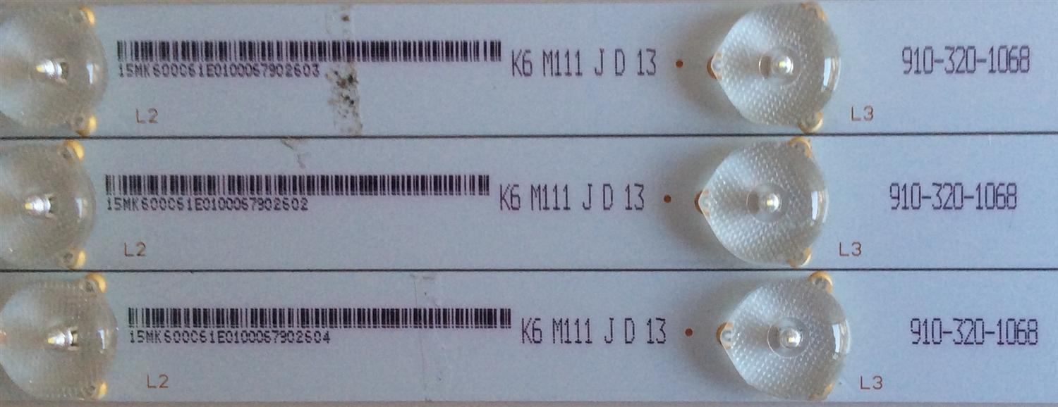 KIT DE LED PARA TV (3 PIEZAS) / ELEMENT / 910-320-1068 / MS-L0927 V3 / K6 M111 J D 13 / PANEL T320-0DX-DLED / MODELO ELEFW328 - Imagen 2