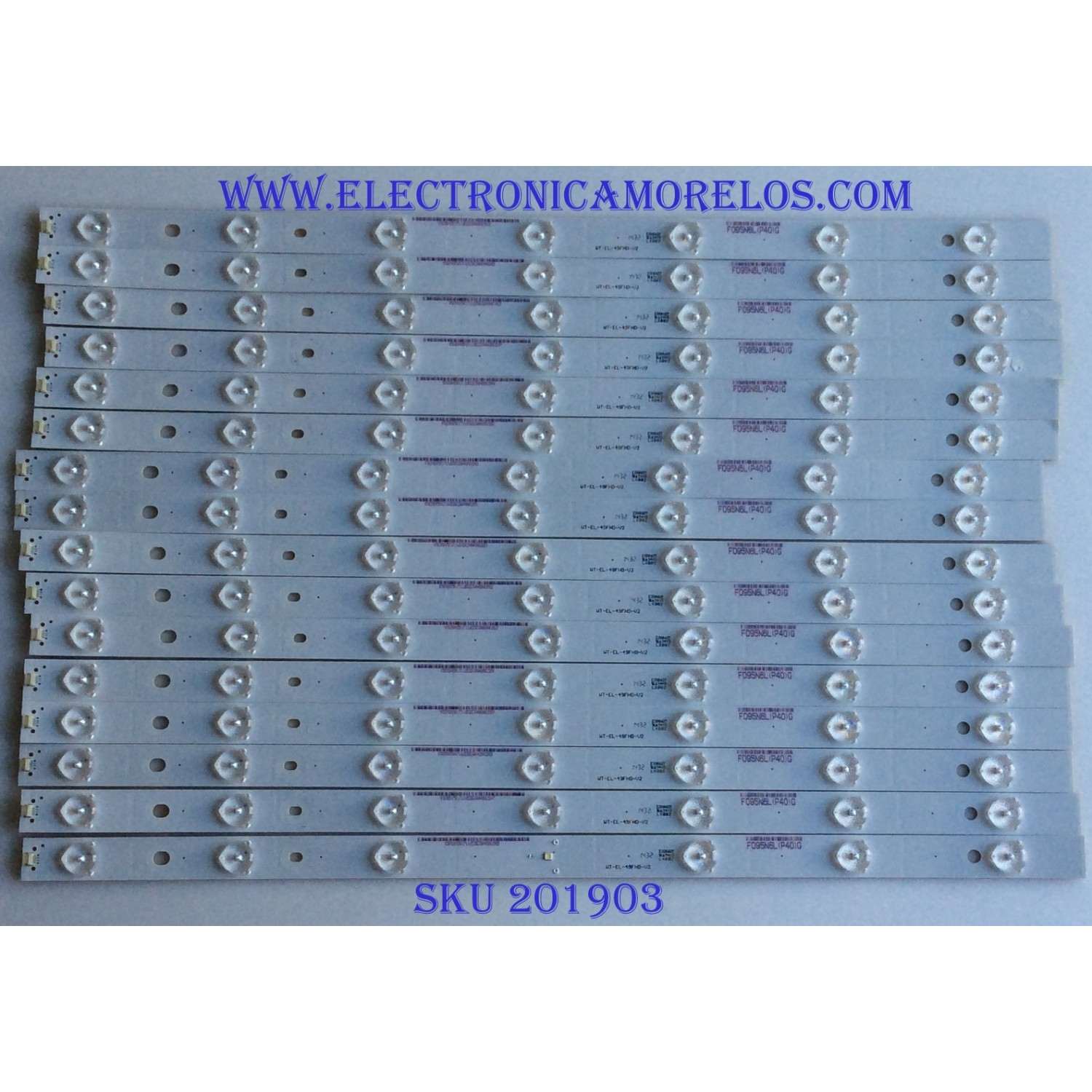 KIT DE LED'S PARA TV (16 PIEZAS) VIZIO / 56.38005.017  / WT-EL-49FHD-V2 / 05638005017 / MODELOS M492I-B2 LWJJRAAQ / M492I-B2 LWZJRAAQ