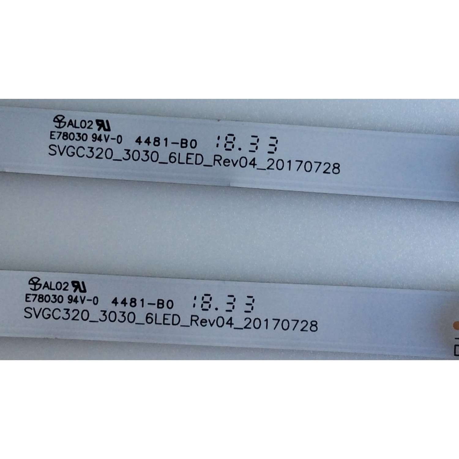 KIT DE LEDS PARA TV SHARP ORIGINAL 2 PIEZAS / NUMERO DE PARTE SVGC320_3030_6LED_REV04_20170728 / 344761000194000 / 70401-00603 / 170V06D / PANEL BOEI320WX1-01 BOE / MODELOS LC-32Q5200U / LC-32Q5230U - Imagen 2