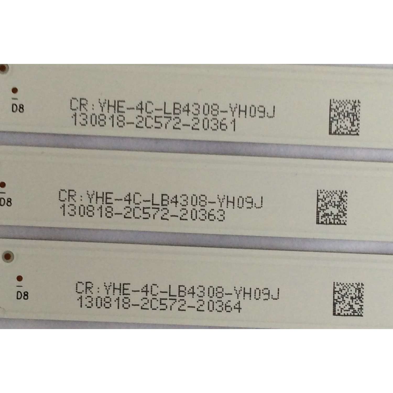 KIT DE LED'S PARA TV TCL ((3 PIEZAS)) / NUMERO DE PARTE 4C-LB4308-YH09J / TCL_43D2900_3X8_3030_LX20180403_VER.4 / 43D2900 / LX20180403 / PANEL LVU430ND1L / MODELOS 43S403 / 43S405 - Imagen 2