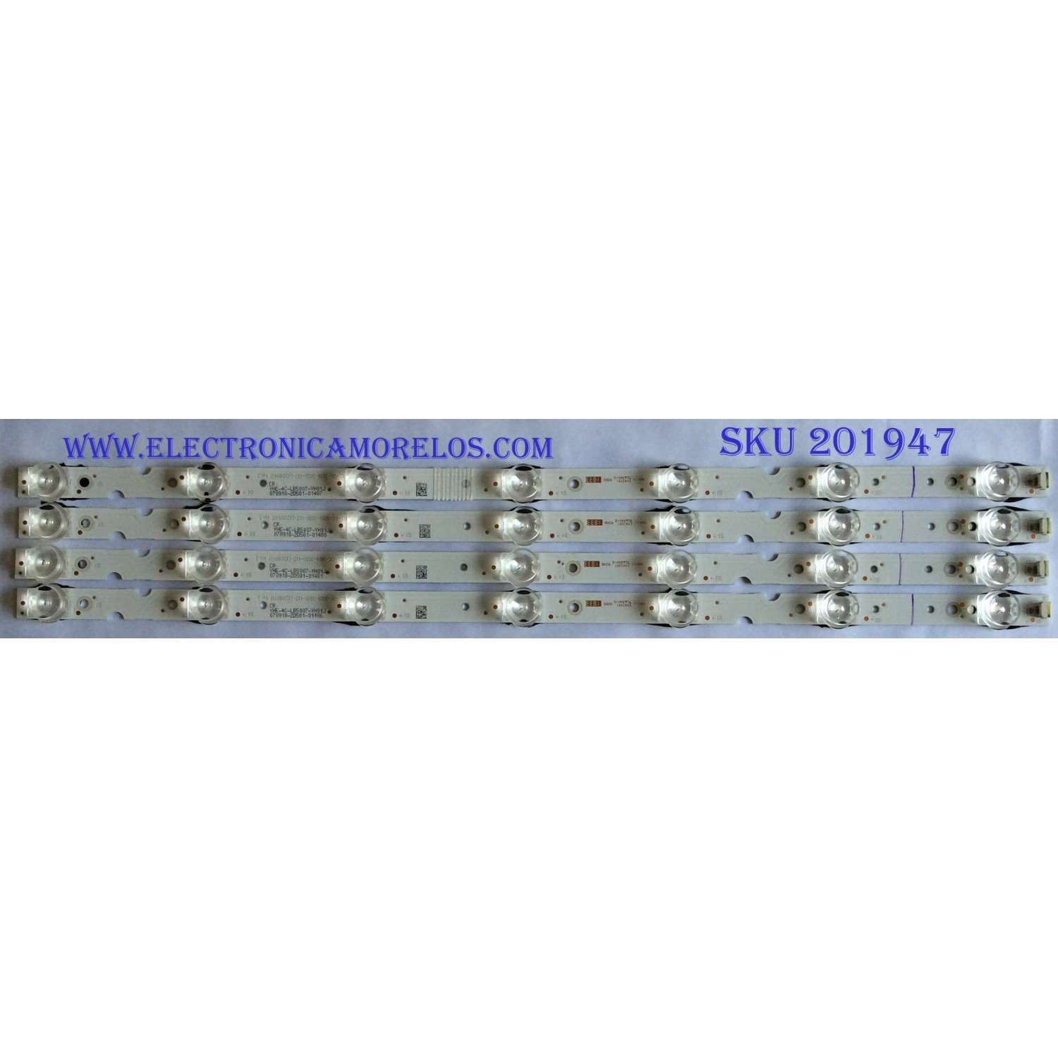 KIT DE LED'S PARA TV TCL (4 PIEZAS) / NUMERO DE PARTE 4C-LB5007-YH / YHE-4C-LB5007-YH03J / TCL-GIC-50D6-3030-4X7-LX20180417 / TCL-GC-50D6-3030-4X7-LX20180417 VER.3 / PANEL LVU500NDEL / V500DJ6-QE1 / MODELOS 50S421 / 50S423 TCAA