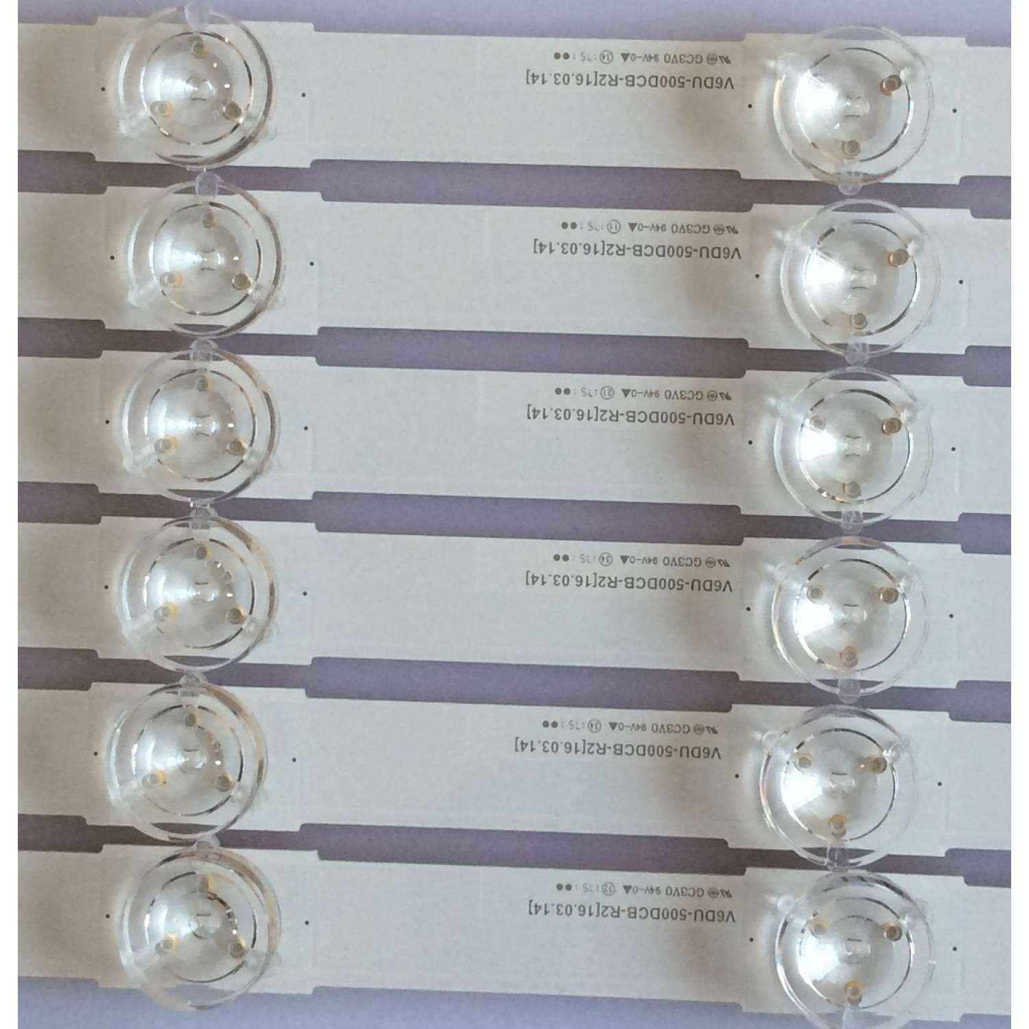 KIT DE LEDS ORIGINAL PARA TV SAMSUNG 12 PIEZAS / NUMERO DE PARTE BN96-39657A  / BN96-39658A  / V6DU-500DCB-R2 / V6DU-500DCA-R2 / PANEL CY-GK050HGHV5H / CY-GK050HGNVFH / DISPLAY V500DJ5-QS1 REV.G2 / MODELO UN50MU6070FXZA / UN50MU6300FXZA - Imagen 3